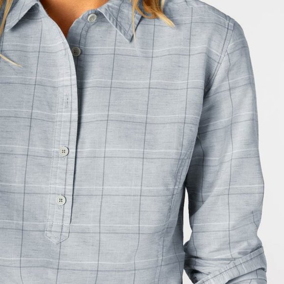 STIO Button Poplar Shirt Popover Shirt Lichen Plaid NWT L - Picture 4 of 10